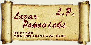 Lazar Popovicki vizit kartica